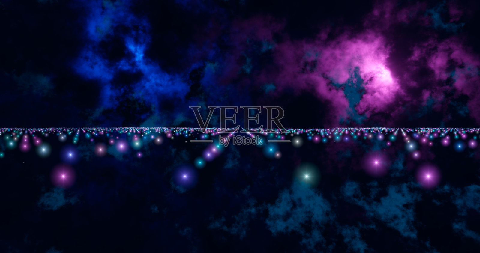 3 d渲染。外层空间明亮发光粒子的奇妙背景。粒子波在黑色背景上照片摄影图片