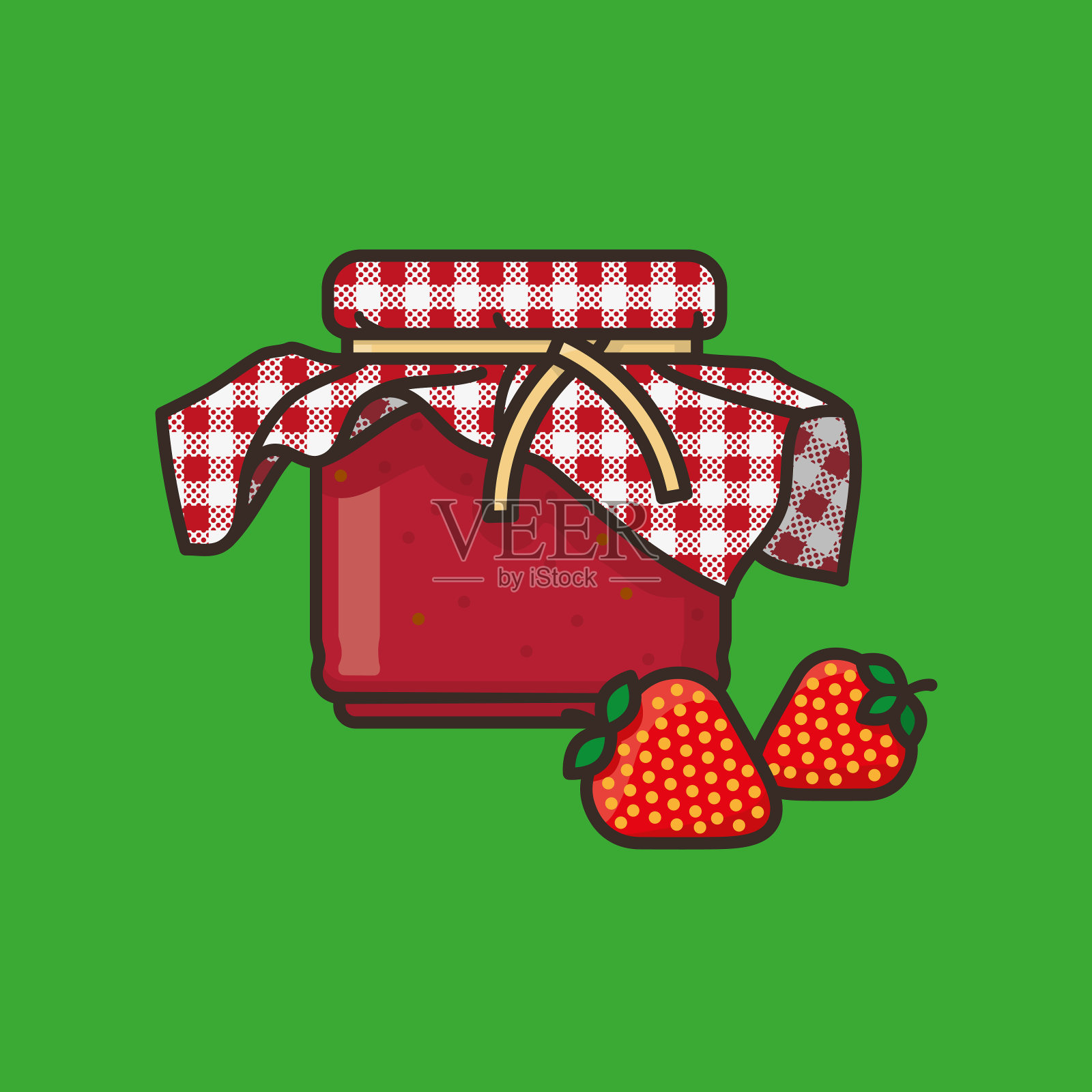 草莓果酱和水果矢量插图插画图片素材