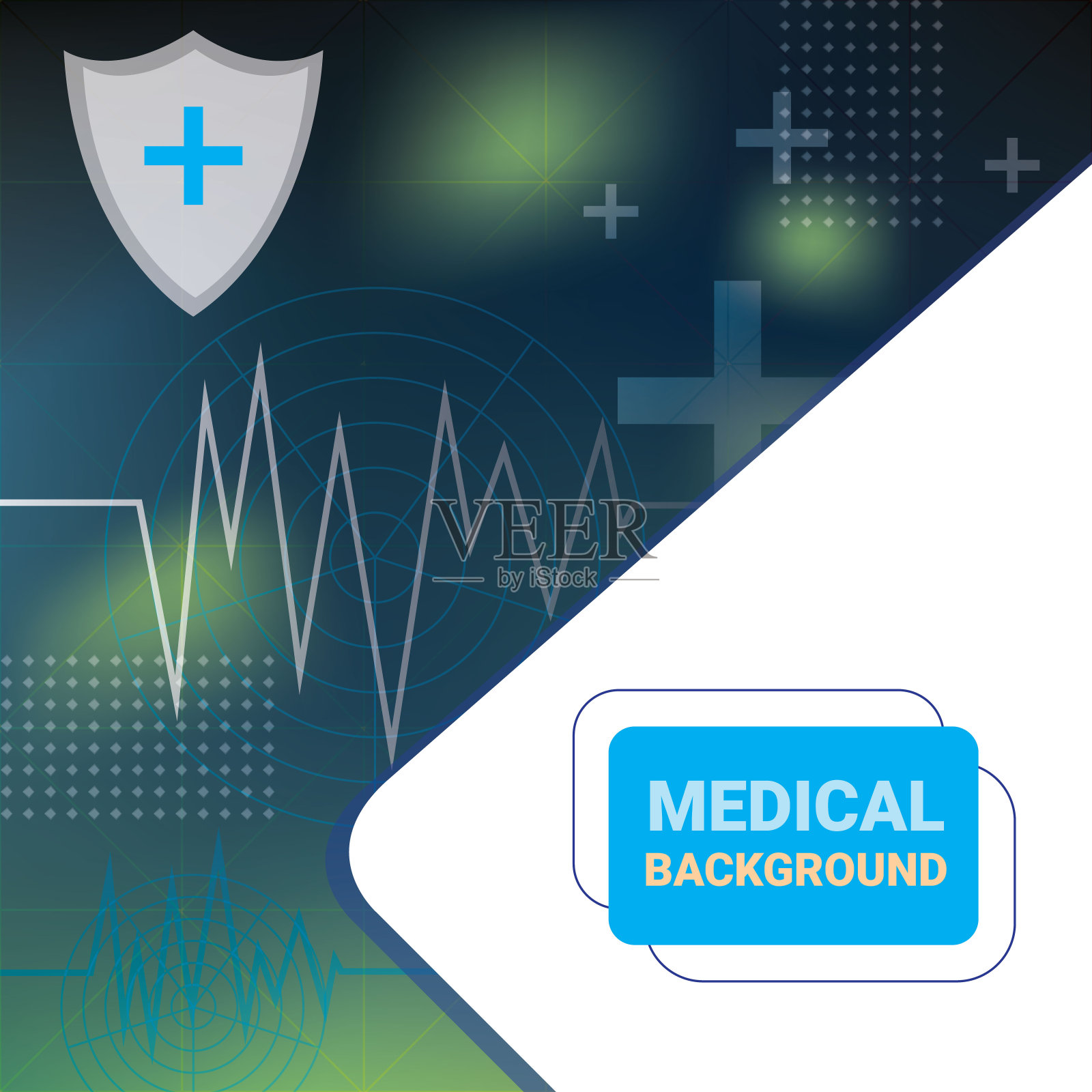 用符号抽象医学背景。医疗保健技术、创新医学、健康、科学和研究的概念和想法。插画图片素材