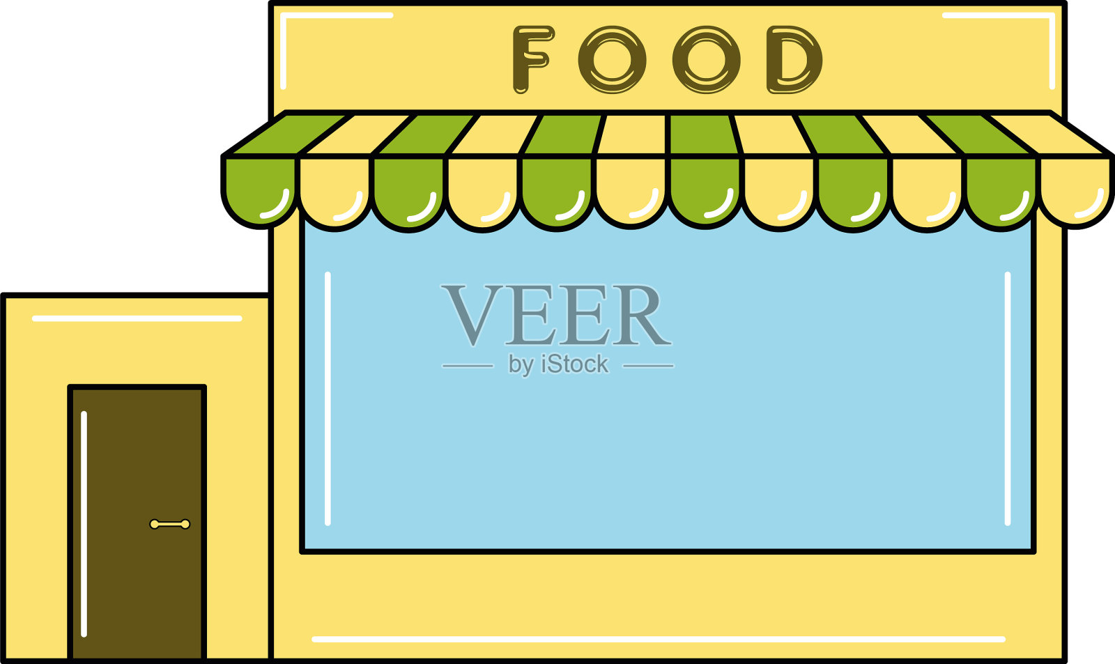 孤立的商店建筑图标食品商店插画图片素材