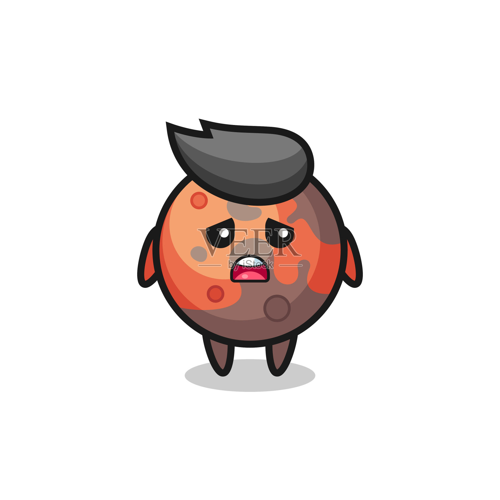 失望的表情火星卡通插画图片素材