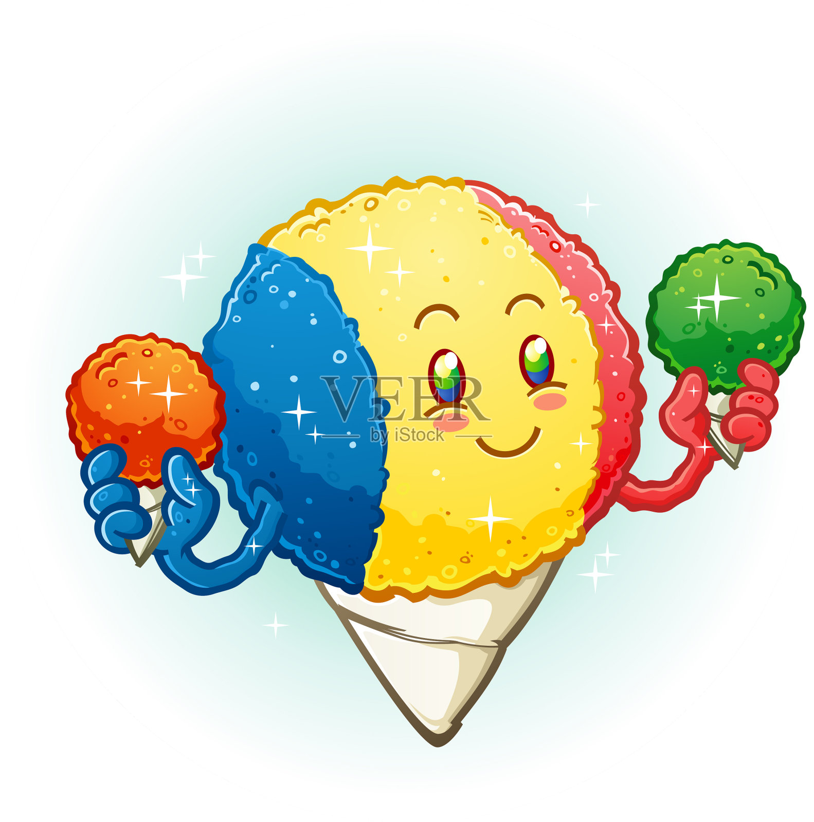 雪糕卡通人物手里拿着冰糕设计元素图片
