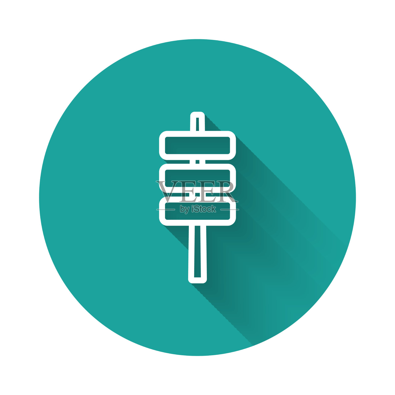 白线韩食托宝标志与孤立图标素材