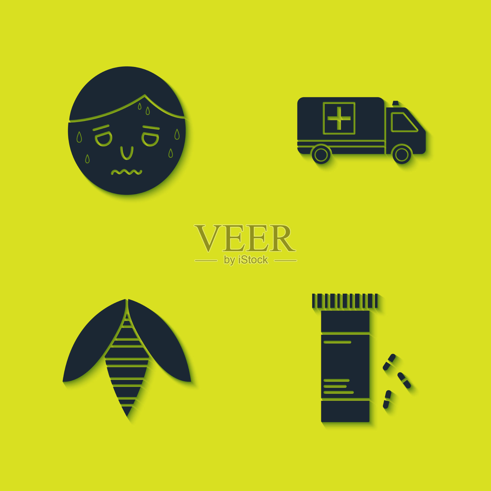 给男士装上过量出汗的药瓶图标素材