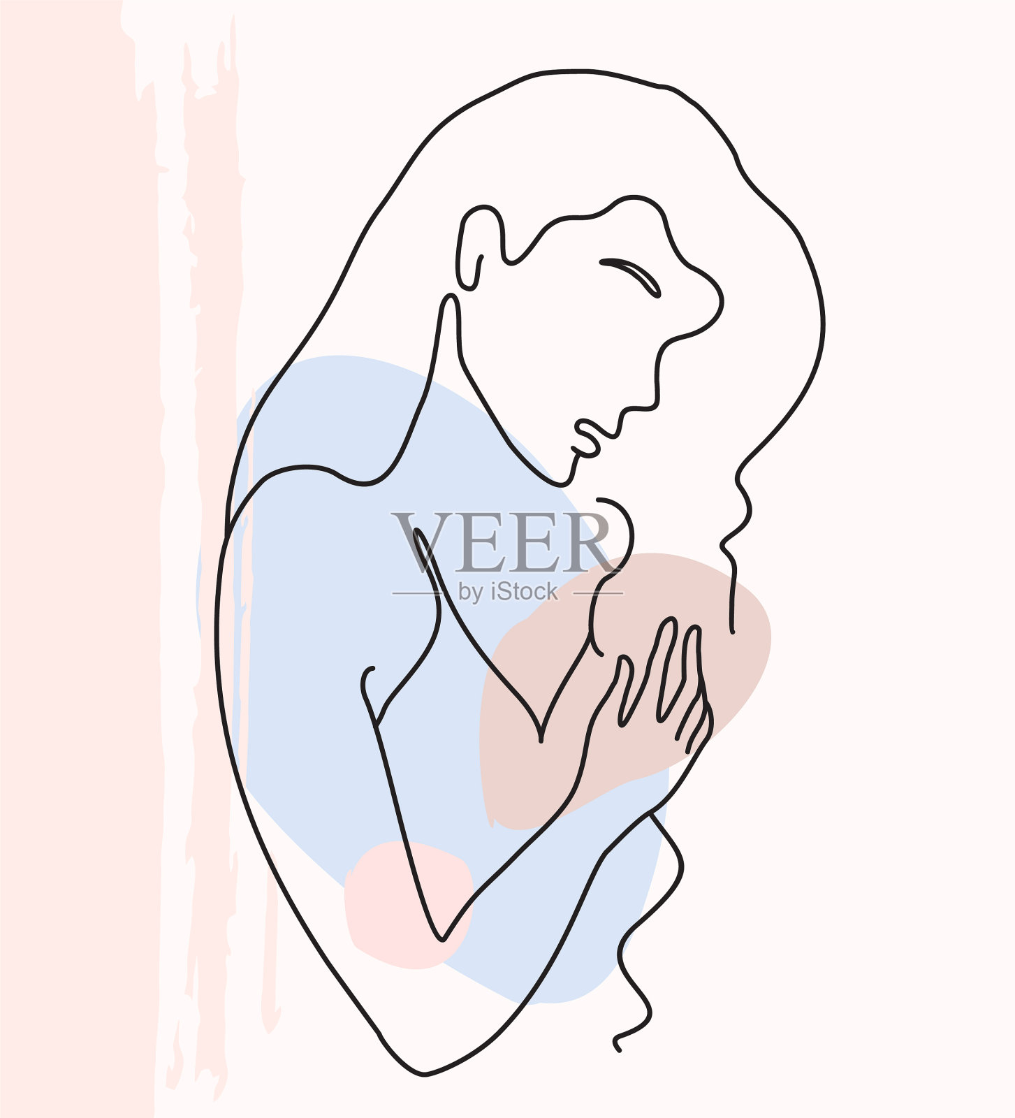 线条艺术女人女人美插画图片素材