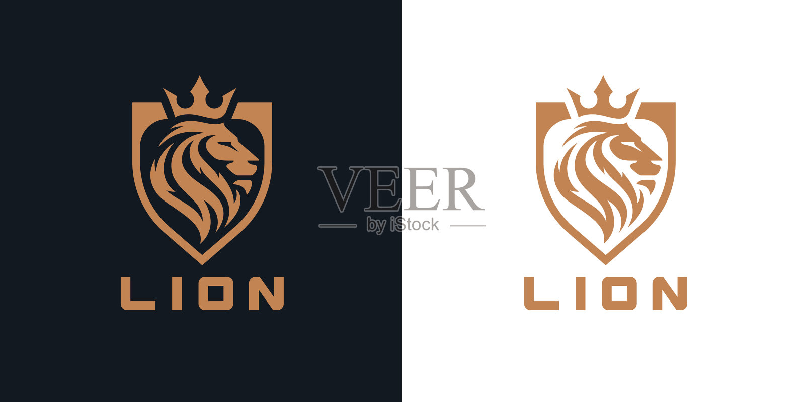 狮头盾标志插画图片素材