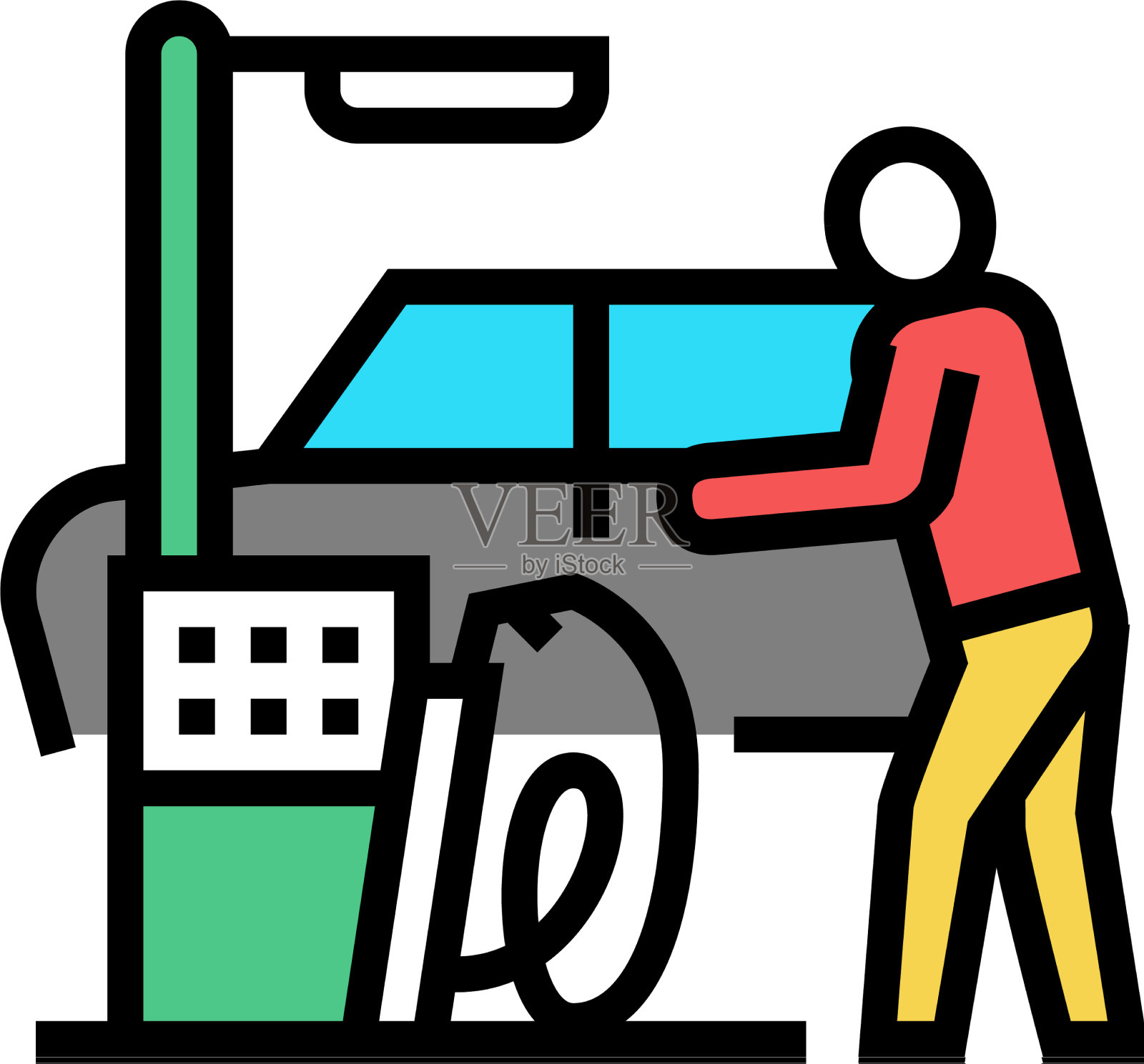 洗车机颜色图标设计元素图片