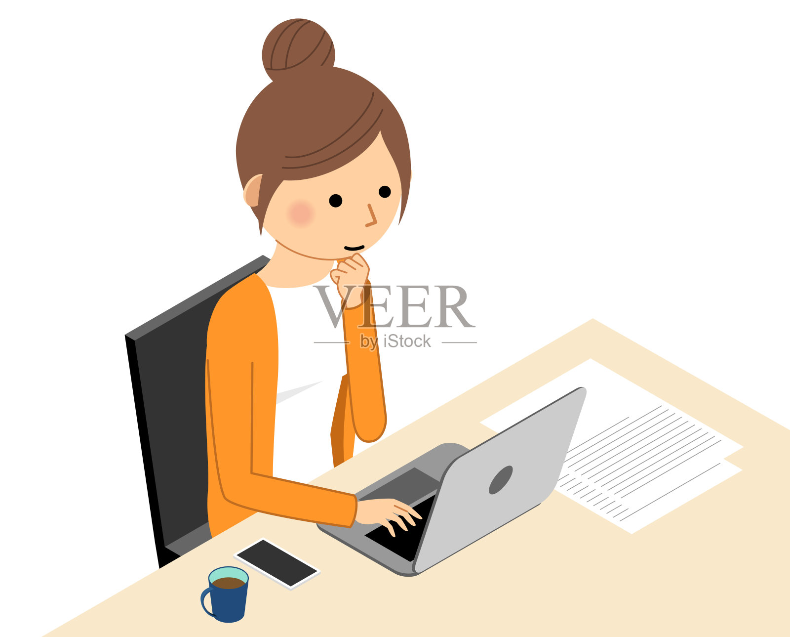 等距图解,远程工作插画图片素材