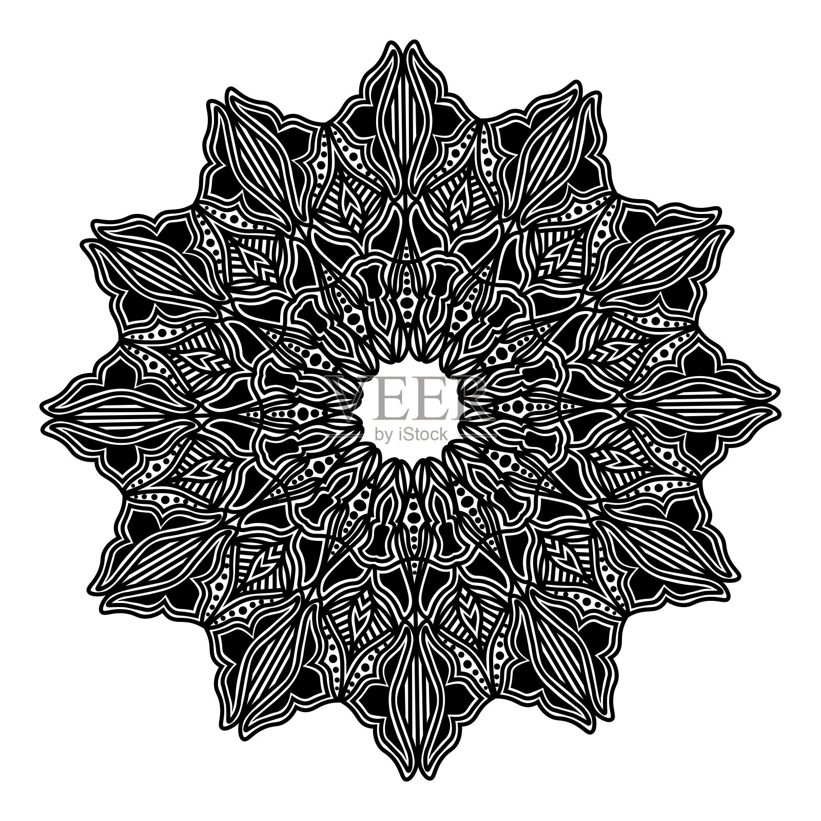 曼荼罗休闲成人创意神秘装饰花卉冥想图形元素背景设计插画图片素材