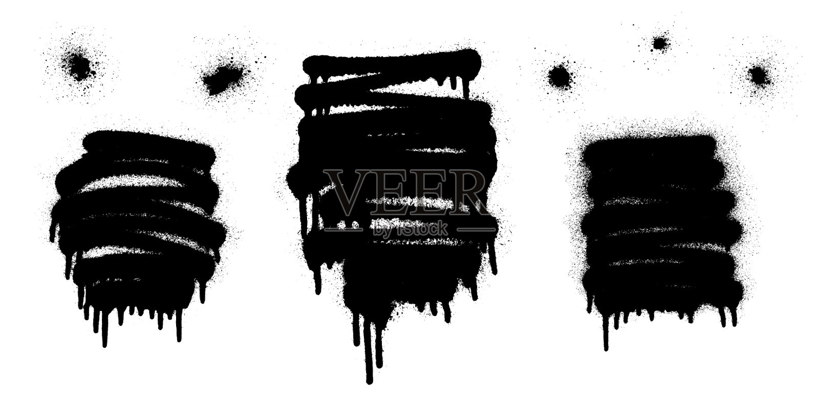 设置涂鸦喷绘横幅喷漆插画图片素材