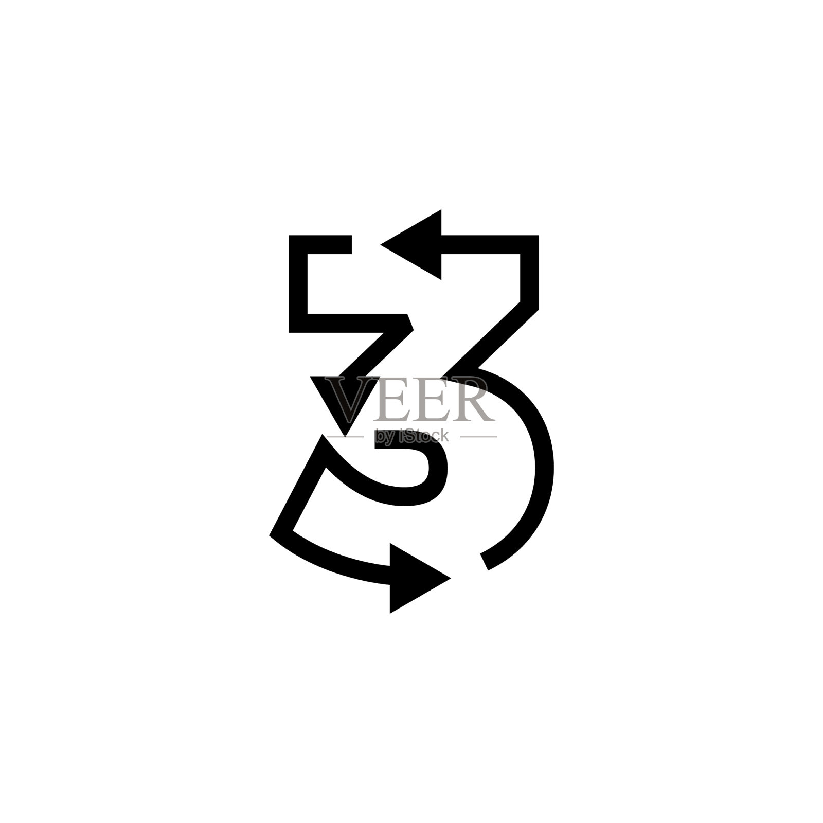 3三个数字回收标志图标图标素材