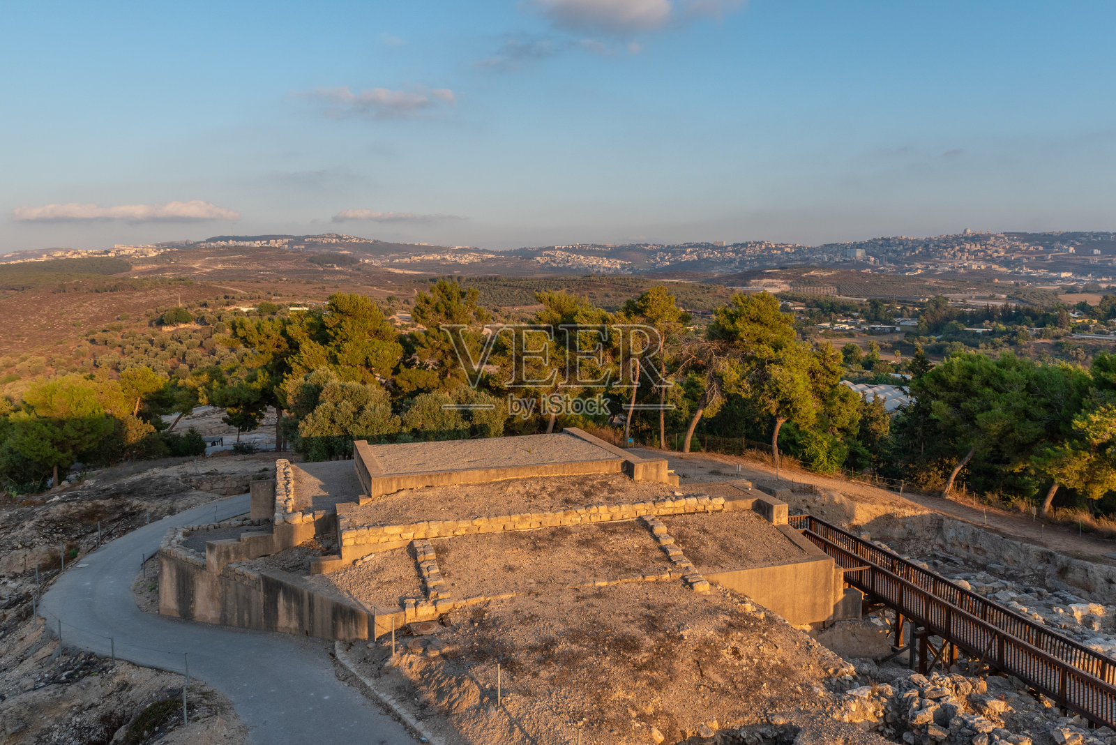 齐波里国家公园十字军要塞的狄俄尼索斯房屋顶部景观照片摄影图片