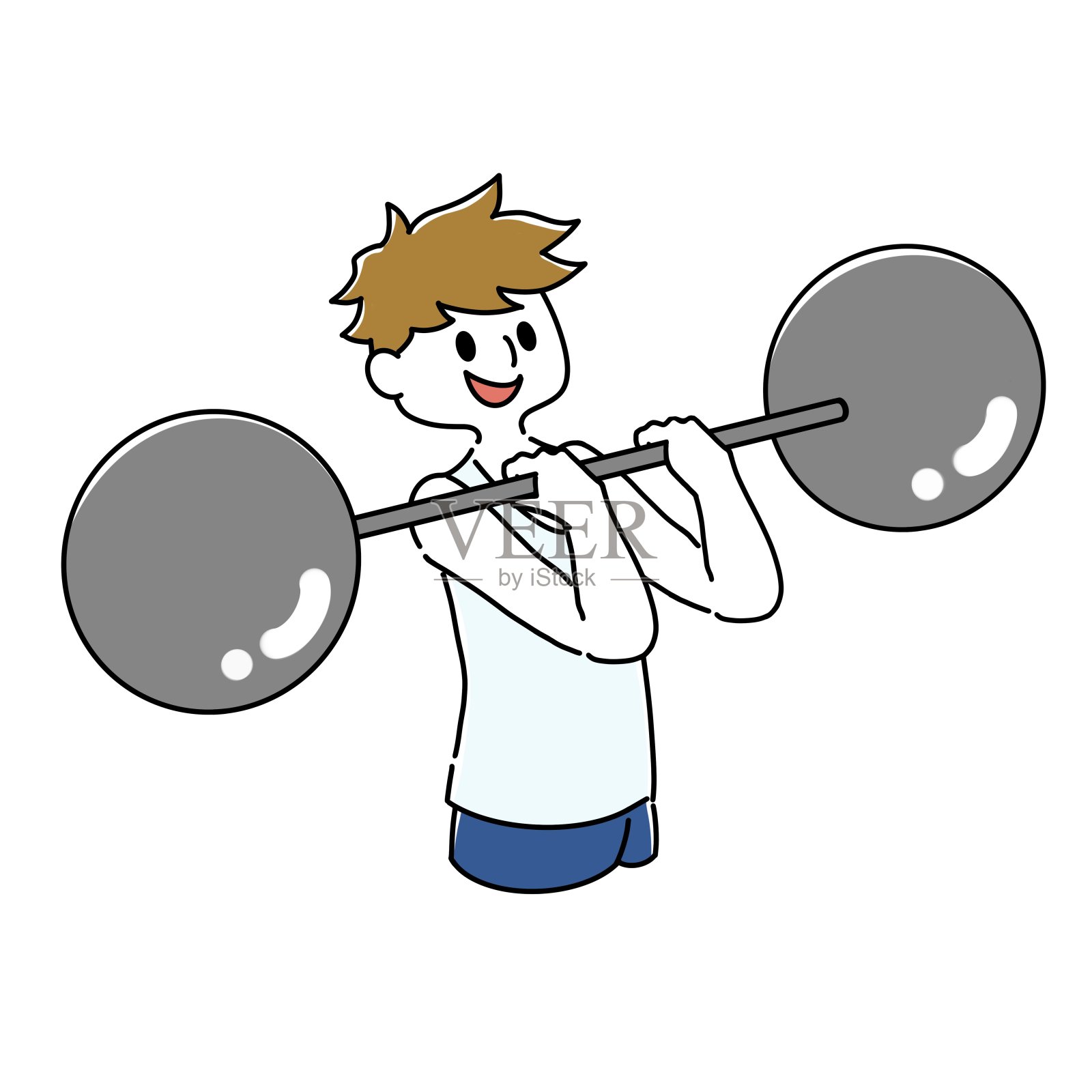 举起杠铃的人插画图片素材