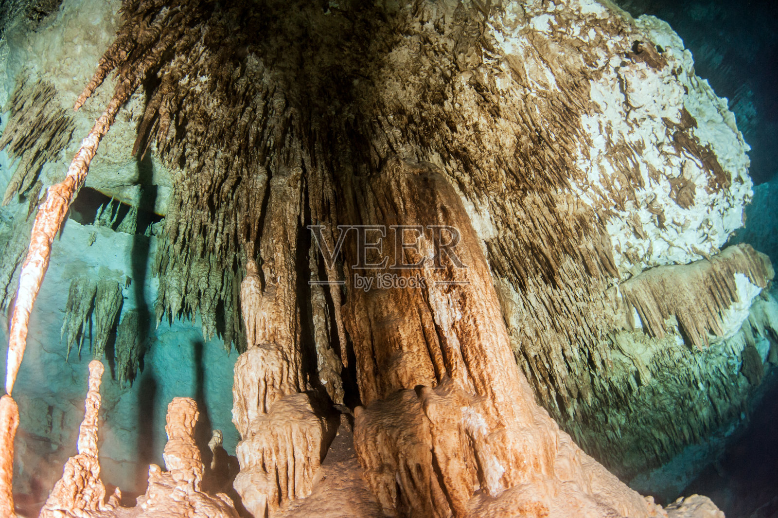 墨西哥德比河天然井水肺潜水照片摄影图片