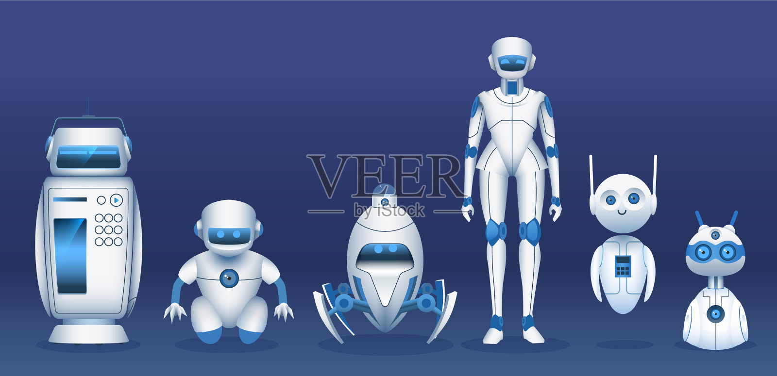 机器人人物卡通未来机器人设计元素图片