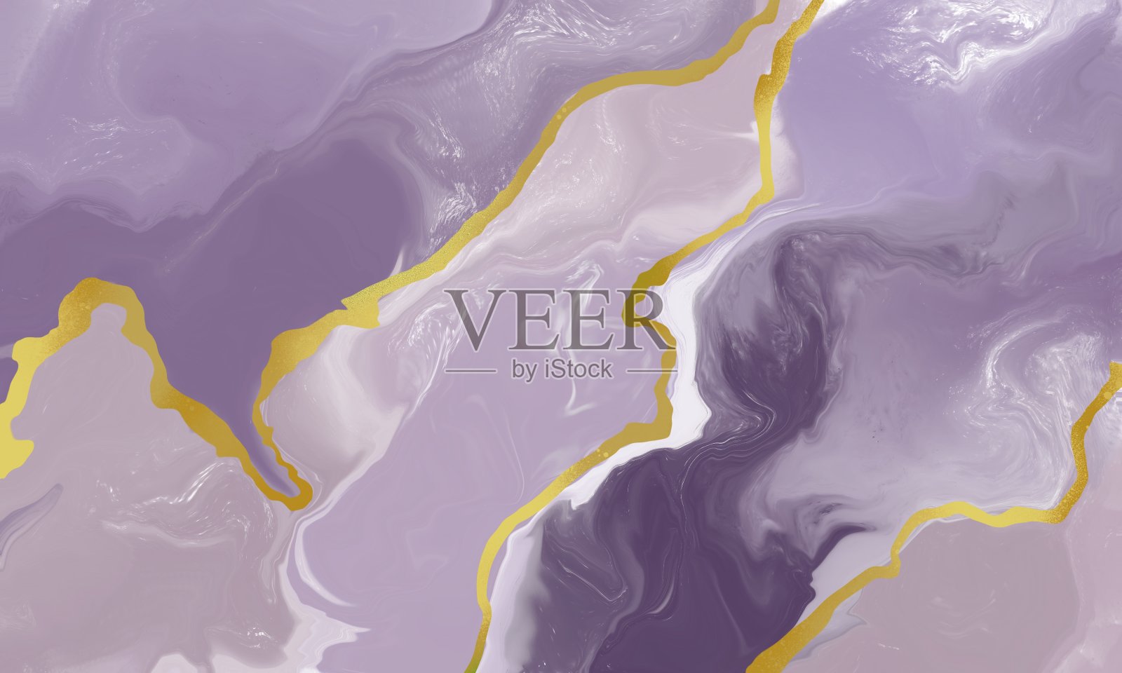 紫色和金色粉彩大理石背景。紫水晶宝石奢华质感。照片摄影图片