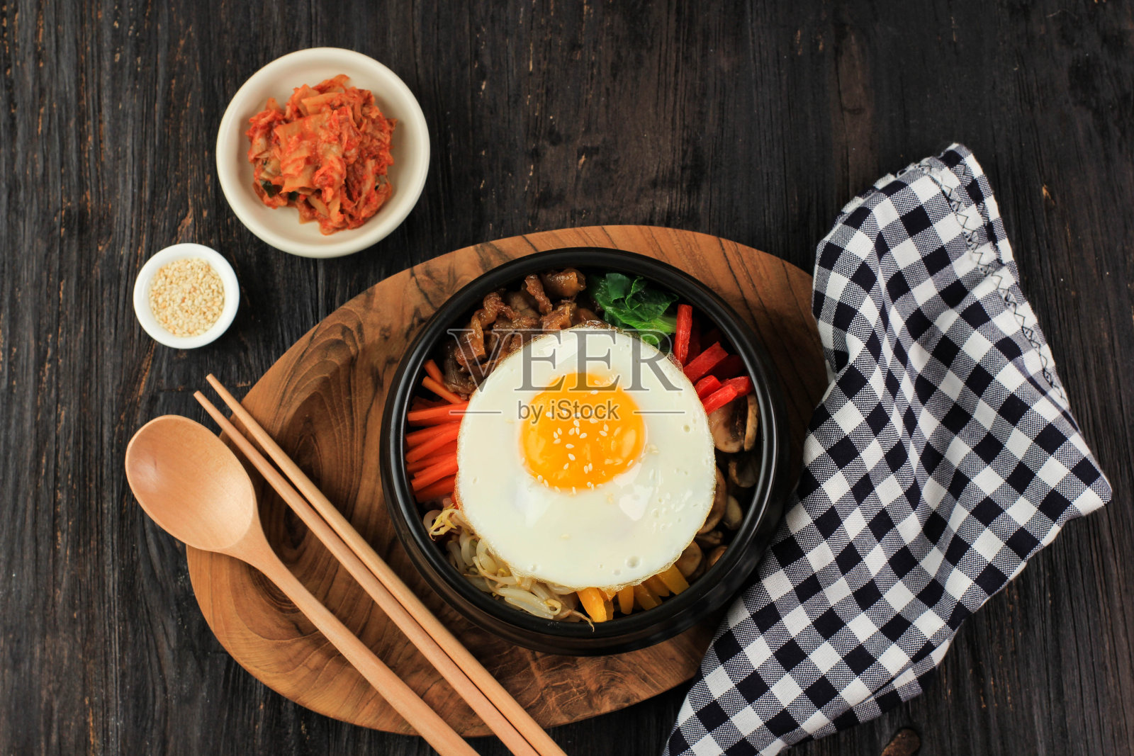 韩国拌饭照片摄影图片