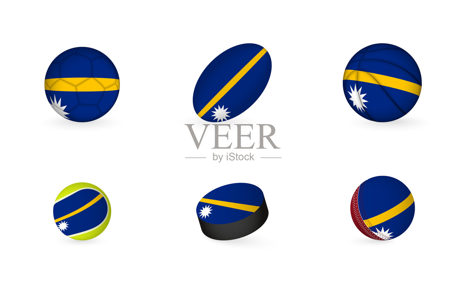 体育器材与国旗瑙鲁体育图标插画图片素材