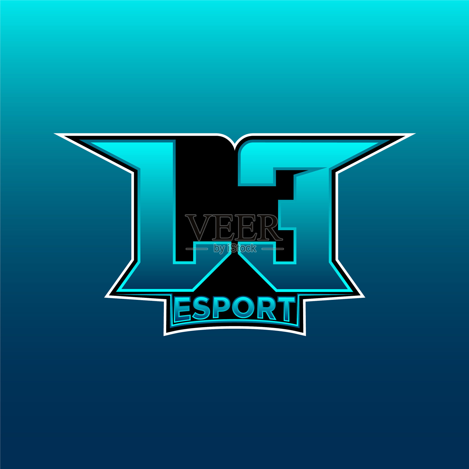 电子竞技游戏logo的初步几何设计插画图片素材