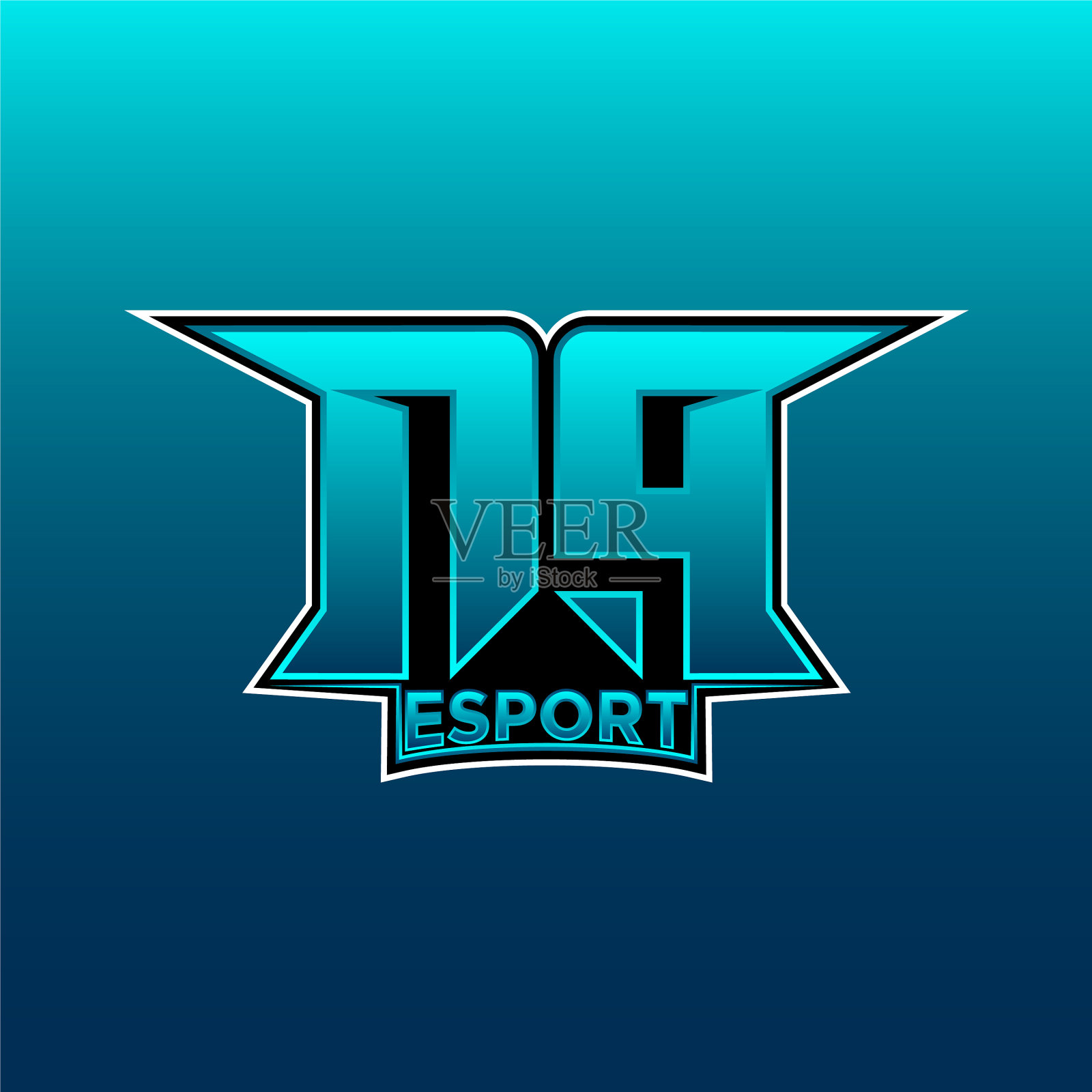 初始游戏标志电子竞技几何设计插画图片素材