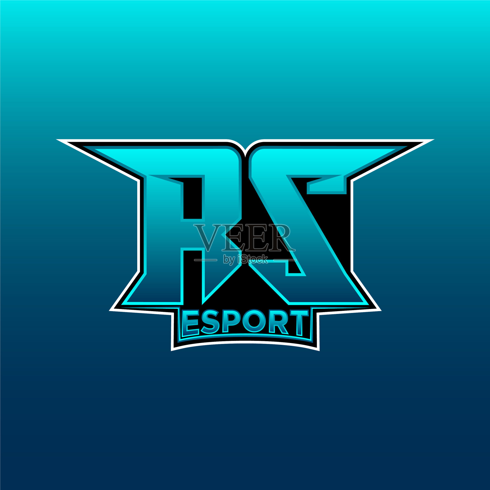 Rs最初的游戏标志电子竞技几何设计插画图片素材