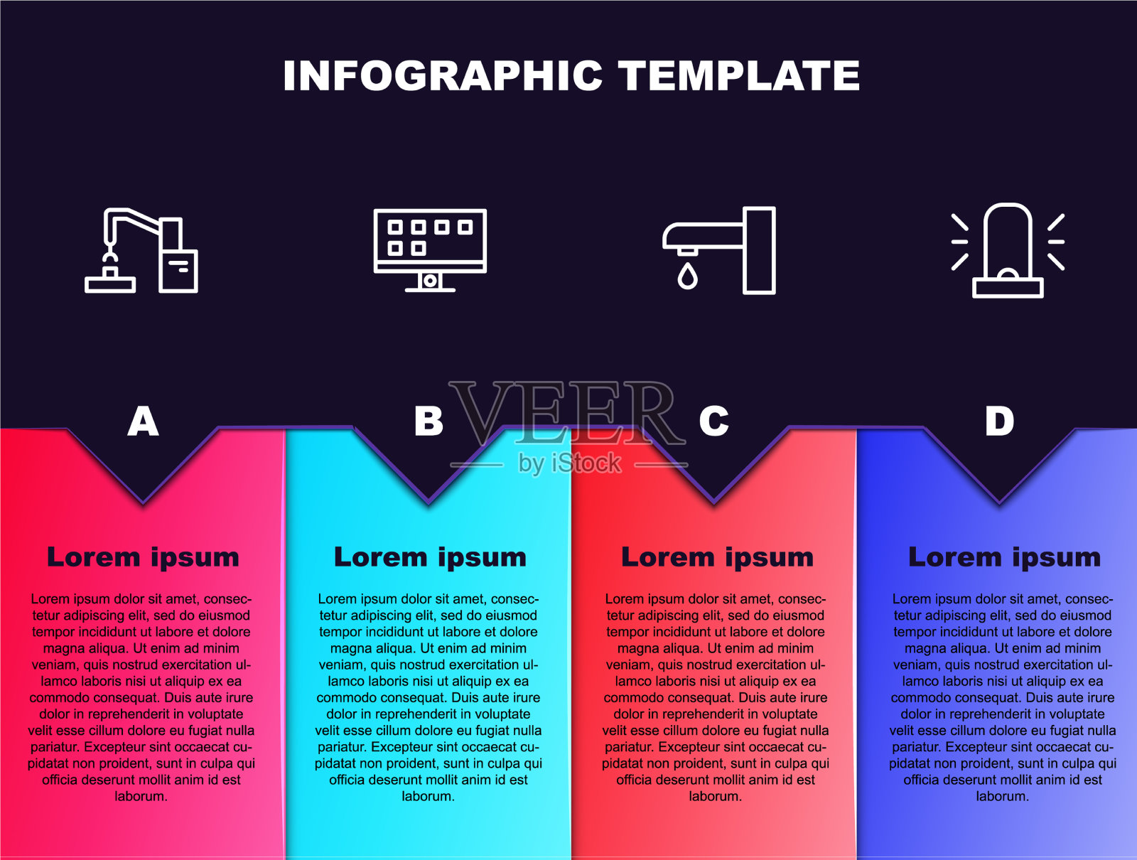 集线机器人机械手工厂智能电视插画图片素材