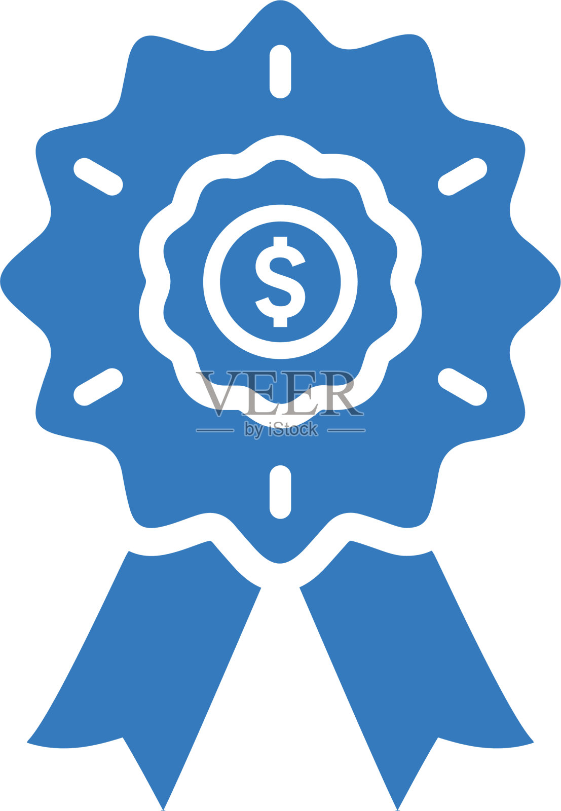 财政奖图标蓝色设计插画图片素材