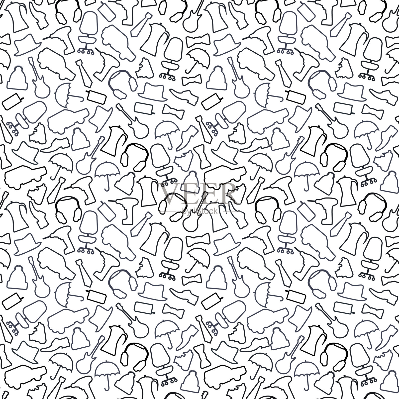 背景为男士购物项目的无缝插画图片素材