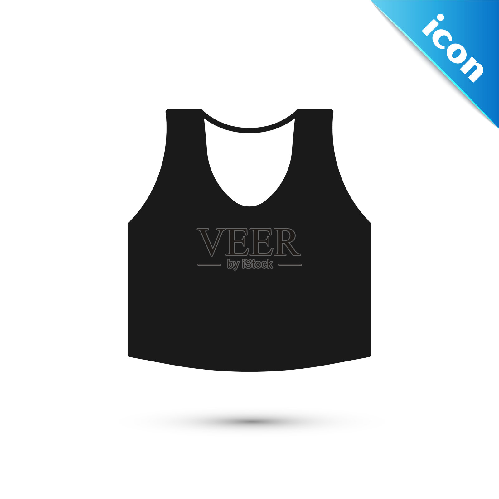 灰色汗衫图标孤立在白色背景插画图片素材