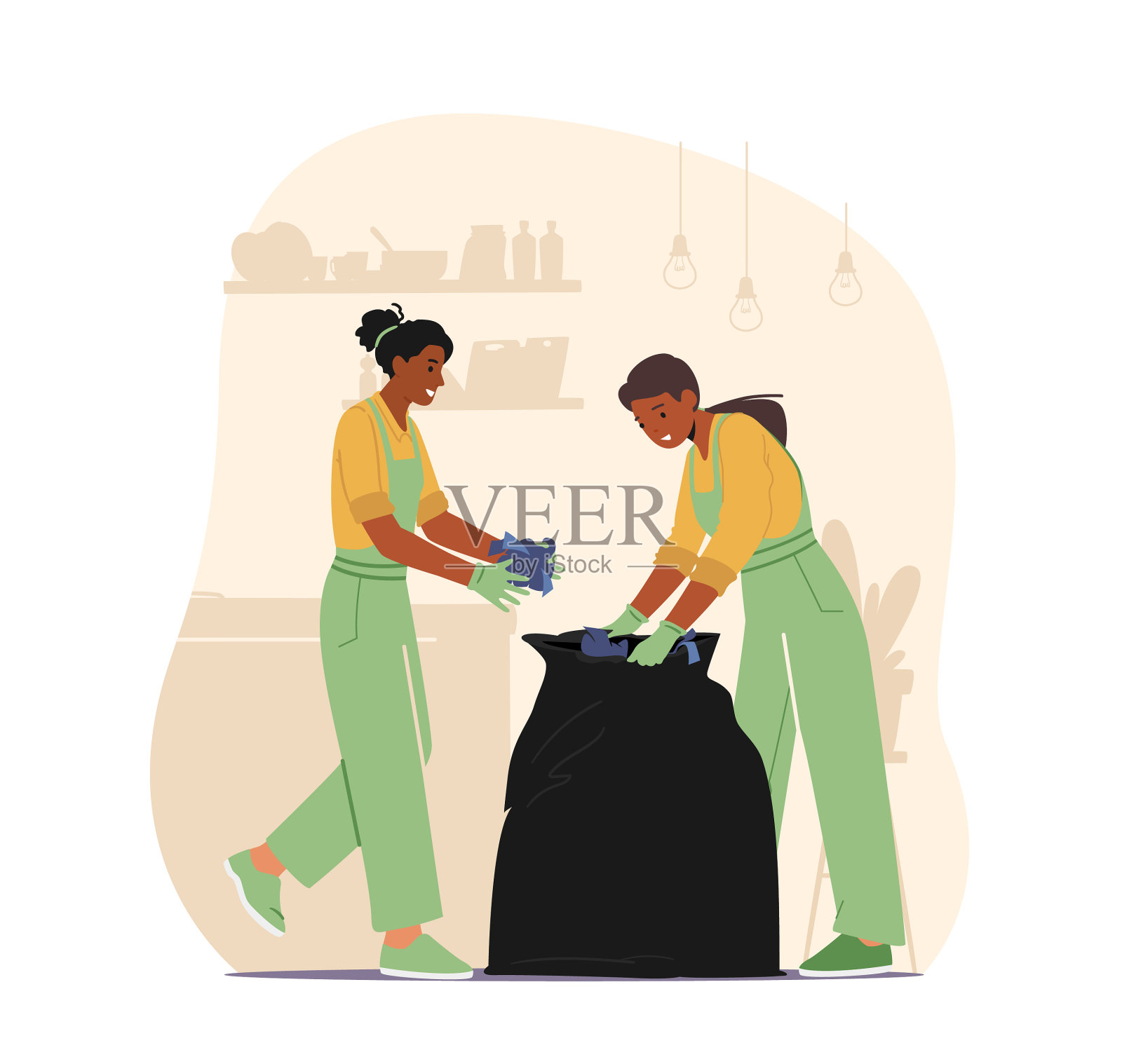 门卫戴着橡胶手套,穿着制服设计元素图片