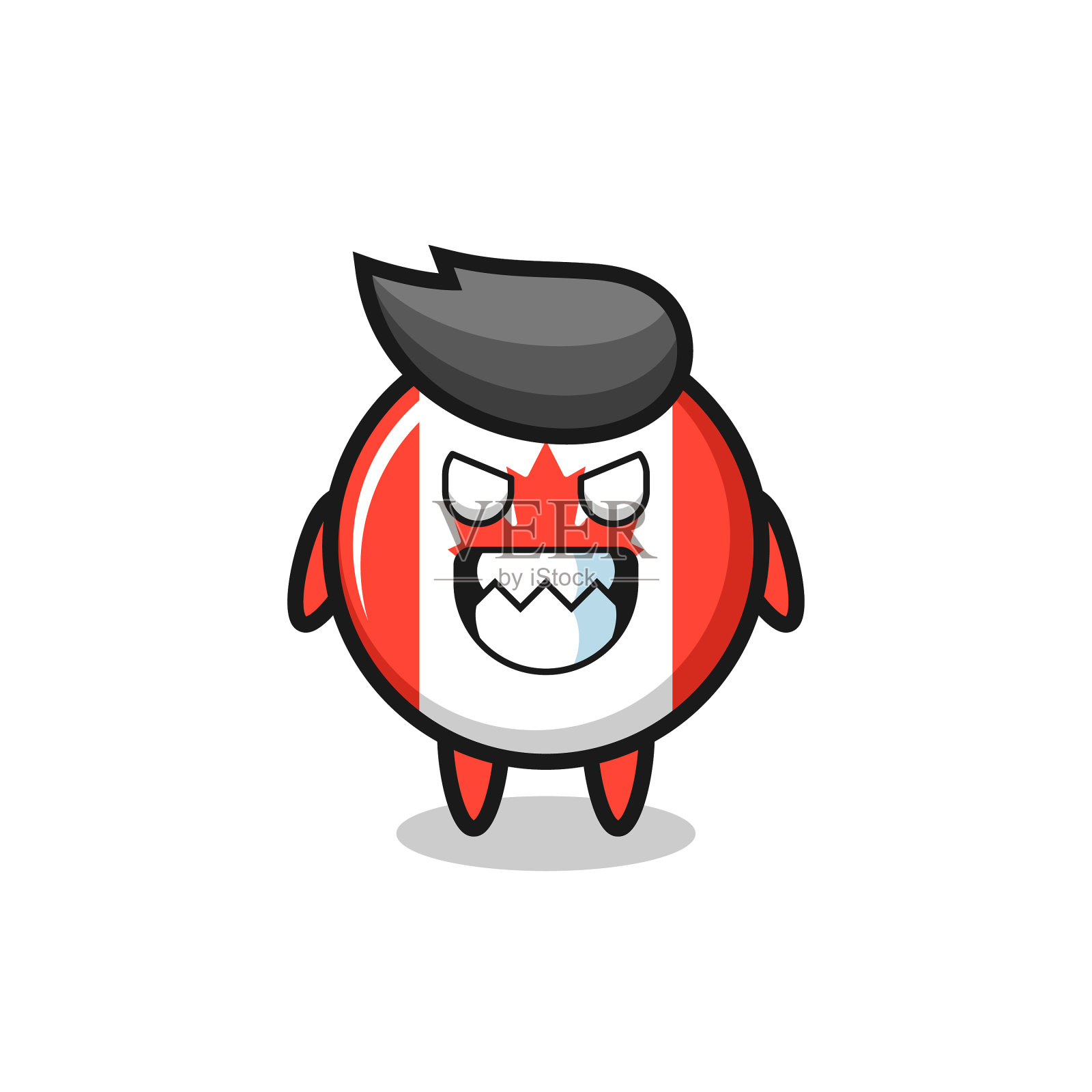 邪恶的表达加拿大国旗徽章可爱插画图片素材