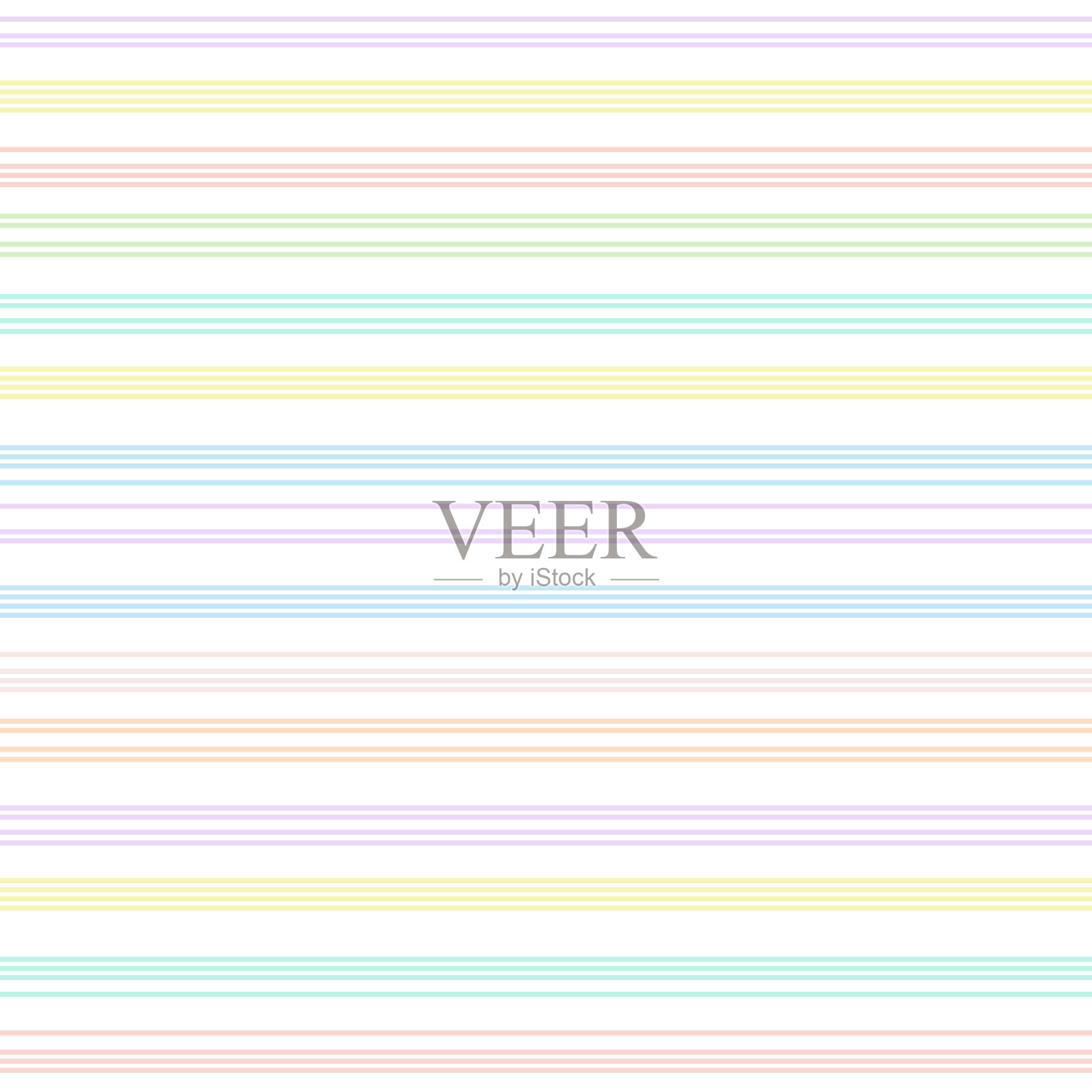 粉彩线条的鸡蛋装饰。无缝纹理与复活节装饰在白色背景。插画图片素材