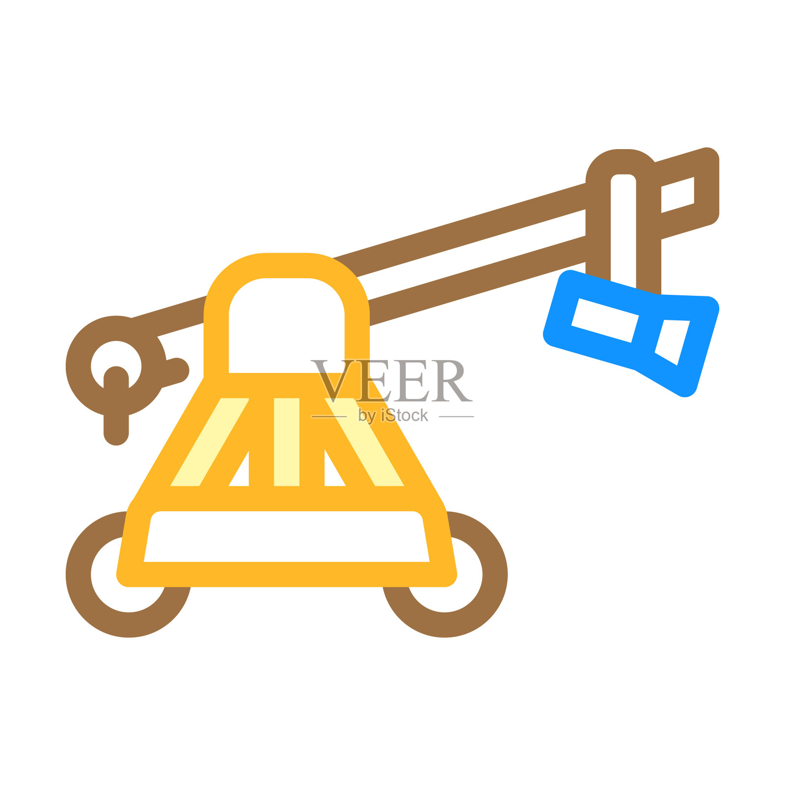 视频拍摄起重机颜色图标矢量插图图标素材