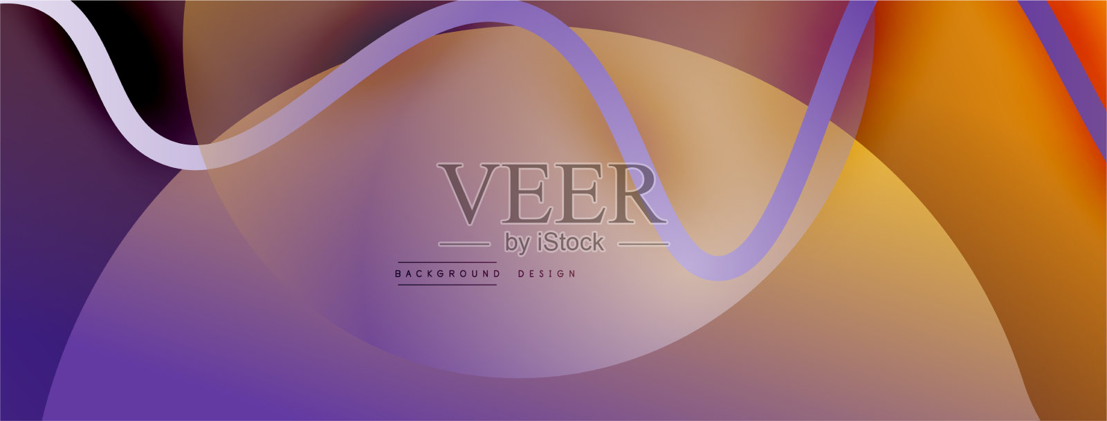 抽象梯度背景与波浪线插画图片素材