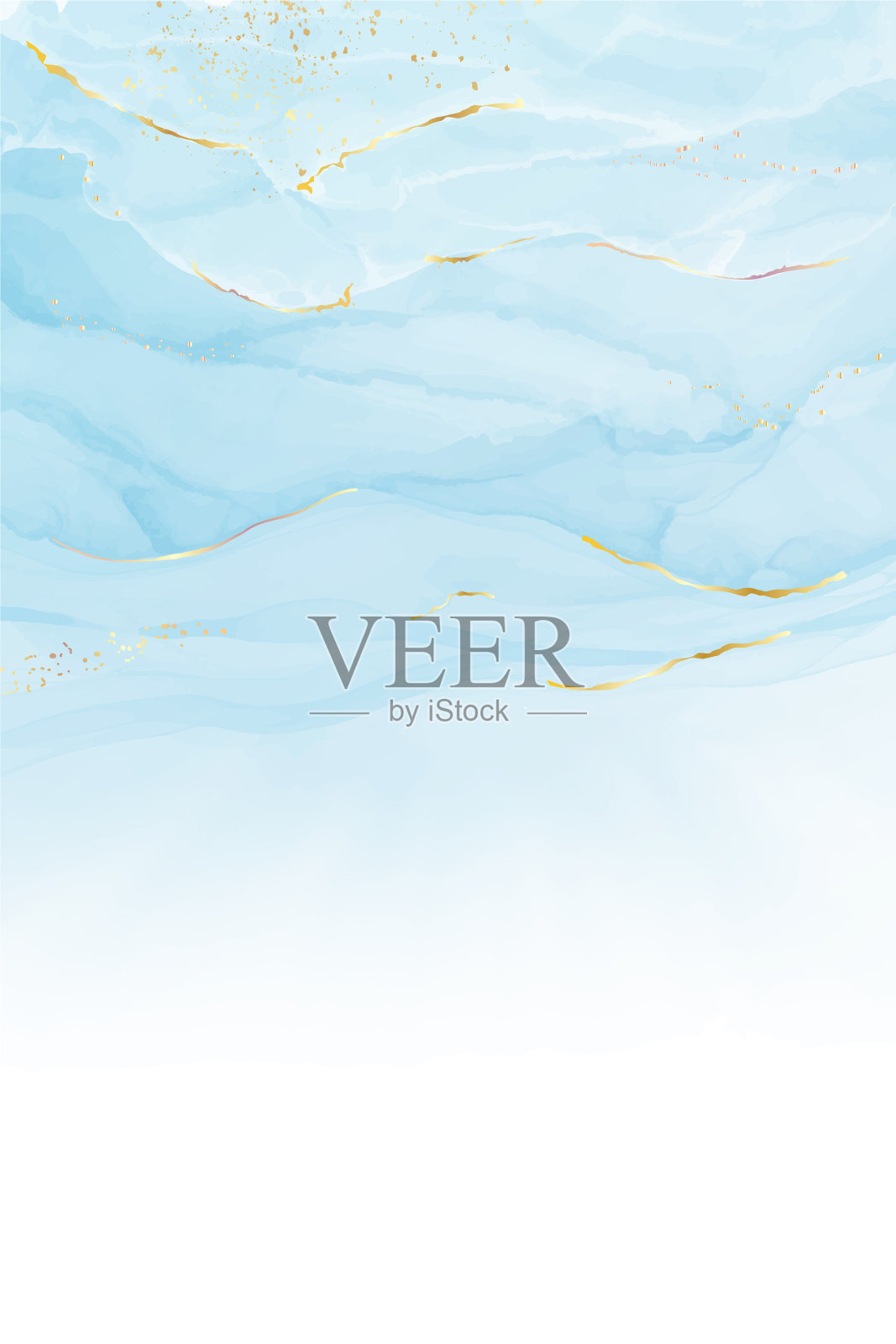 抽象的蓝绿色和蓝绿色液体大理石插画图片素材