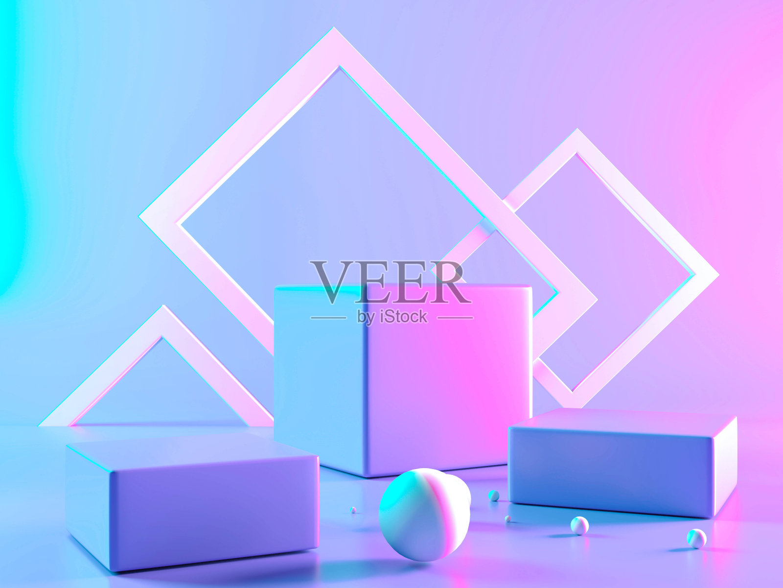 展示的基座,超乎想象的货架,设计的平台,空白的产品架。三维渲染照片摄影图片