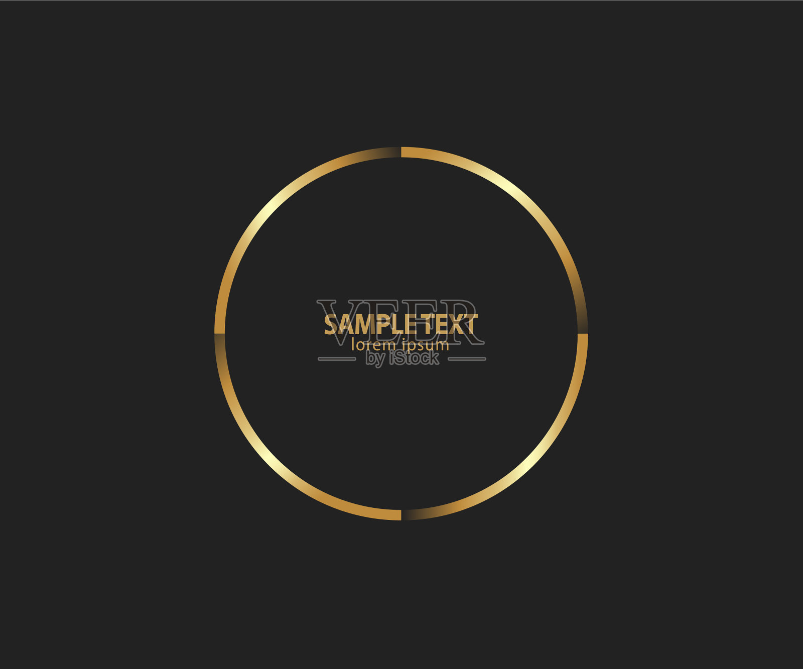 抽象的圆形金线设计插画图片素材