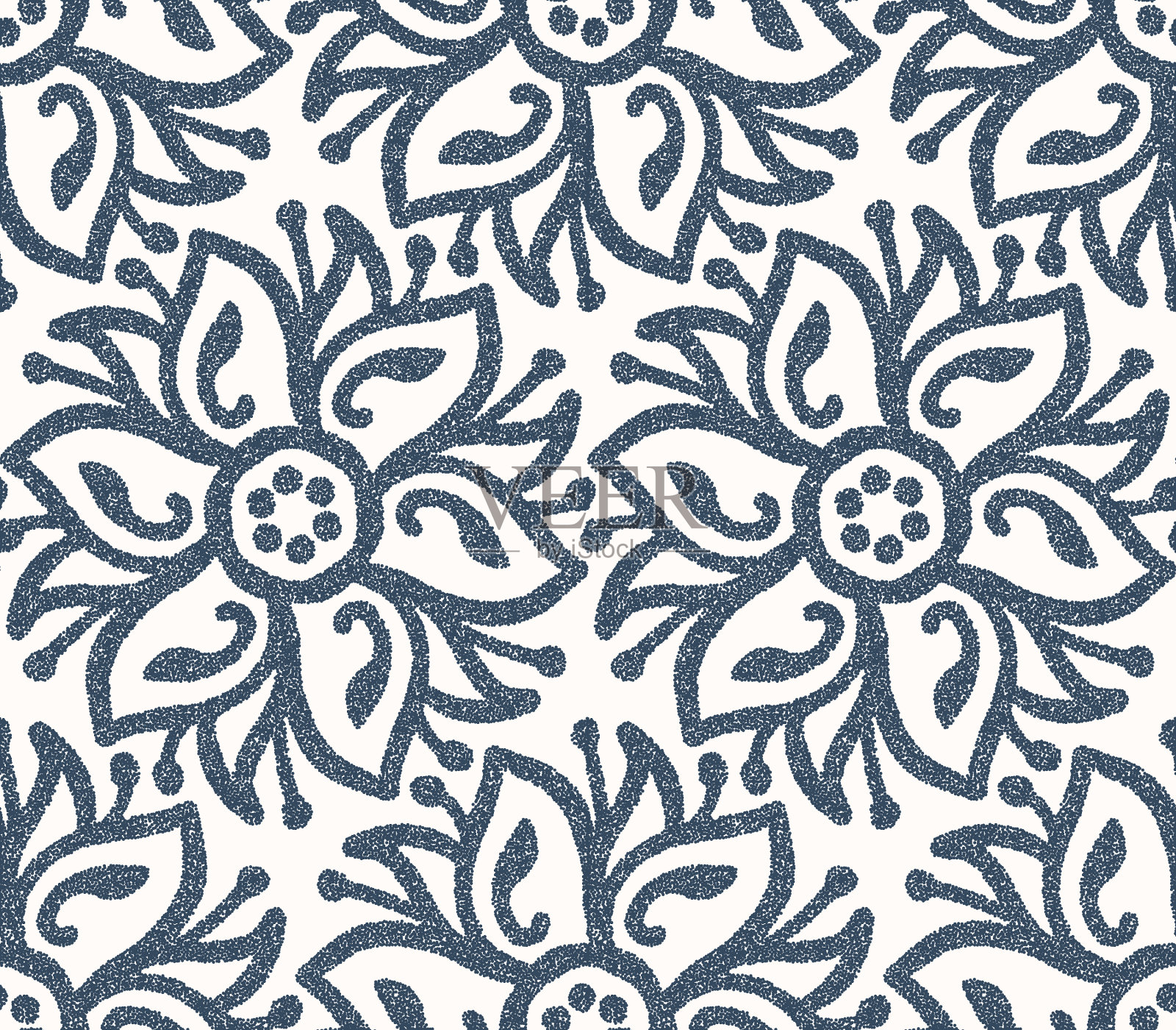 黑白无缝花纹插画图片素材