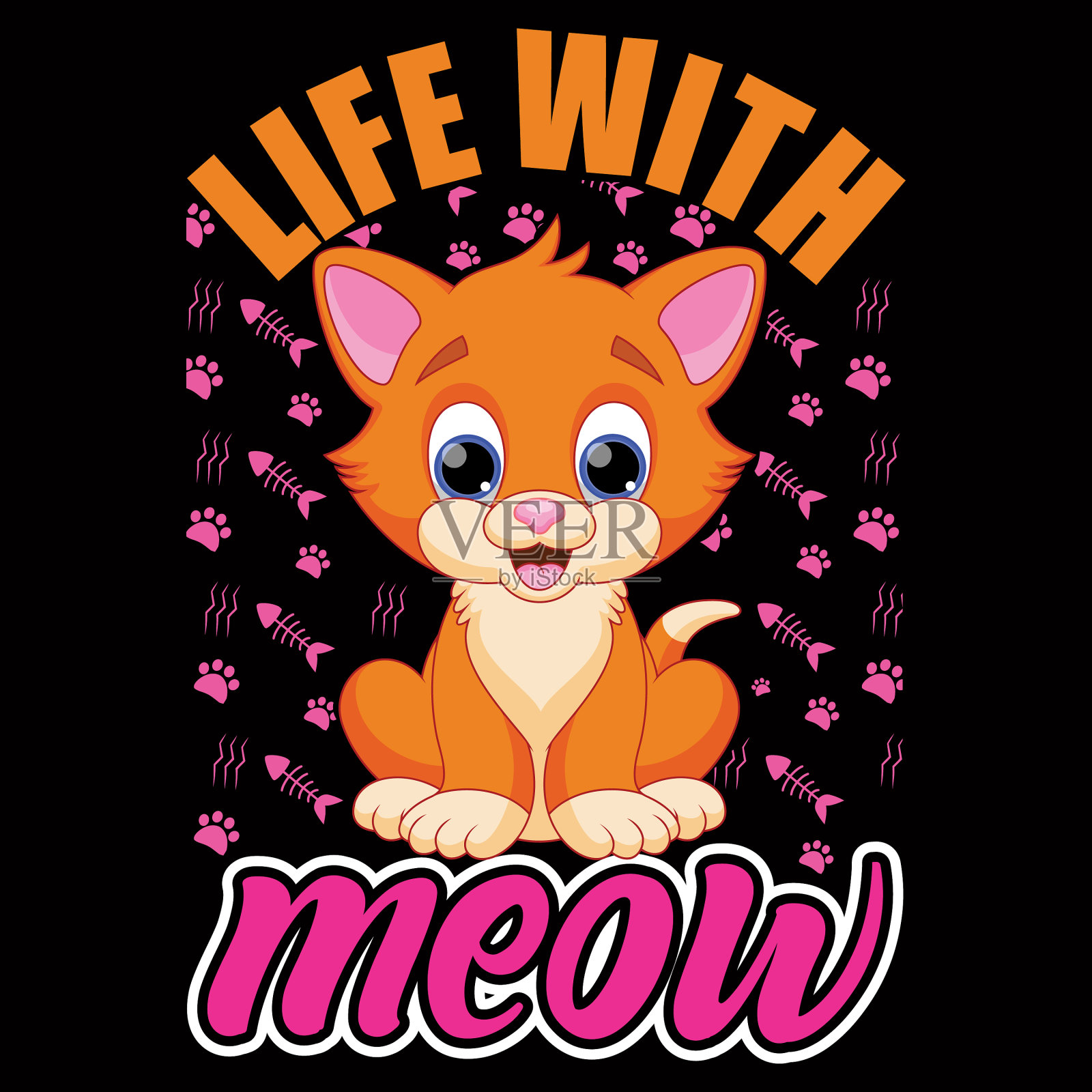 生活与猫叫插画图片素材