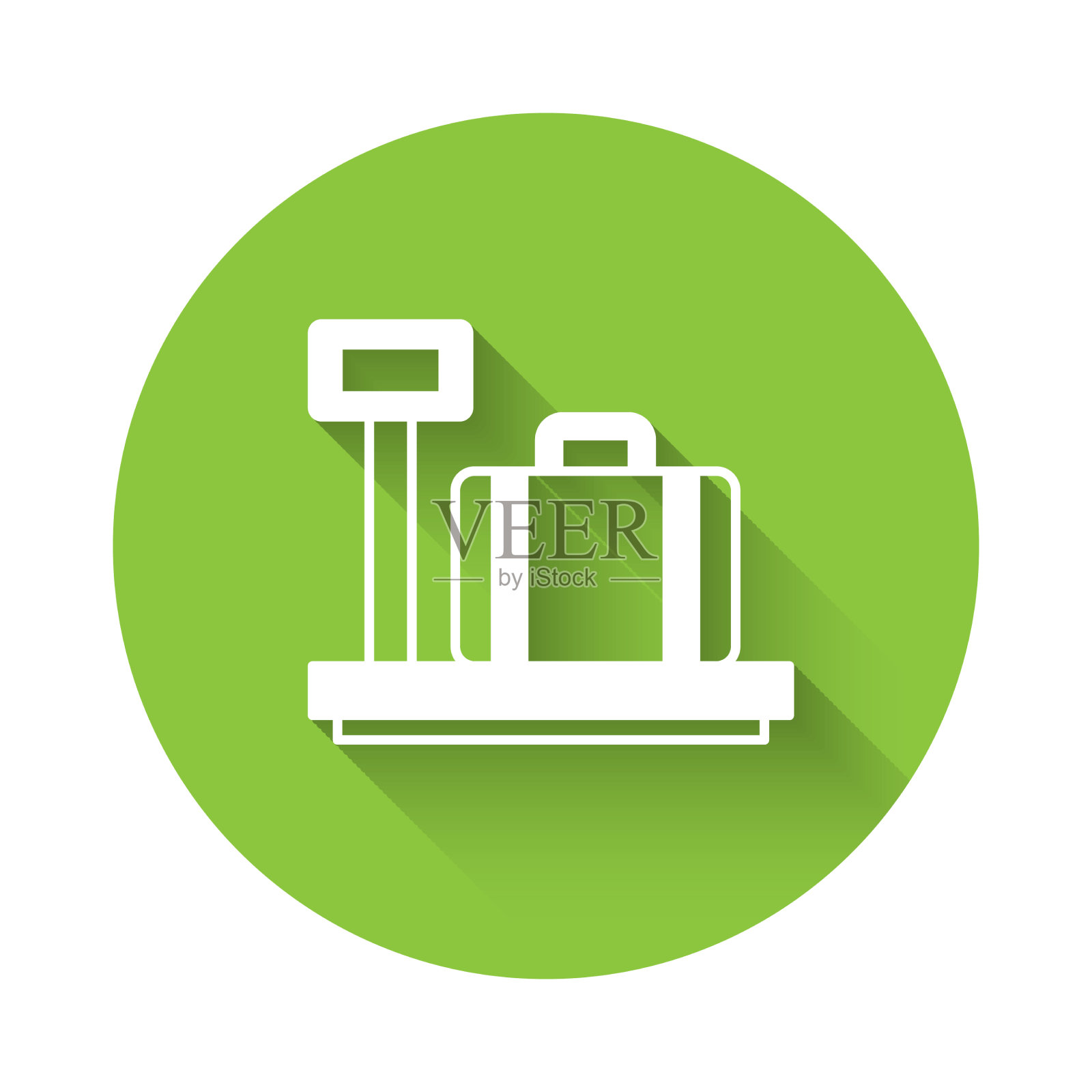 白色刻度与手提箱图标隔离与长图标素材