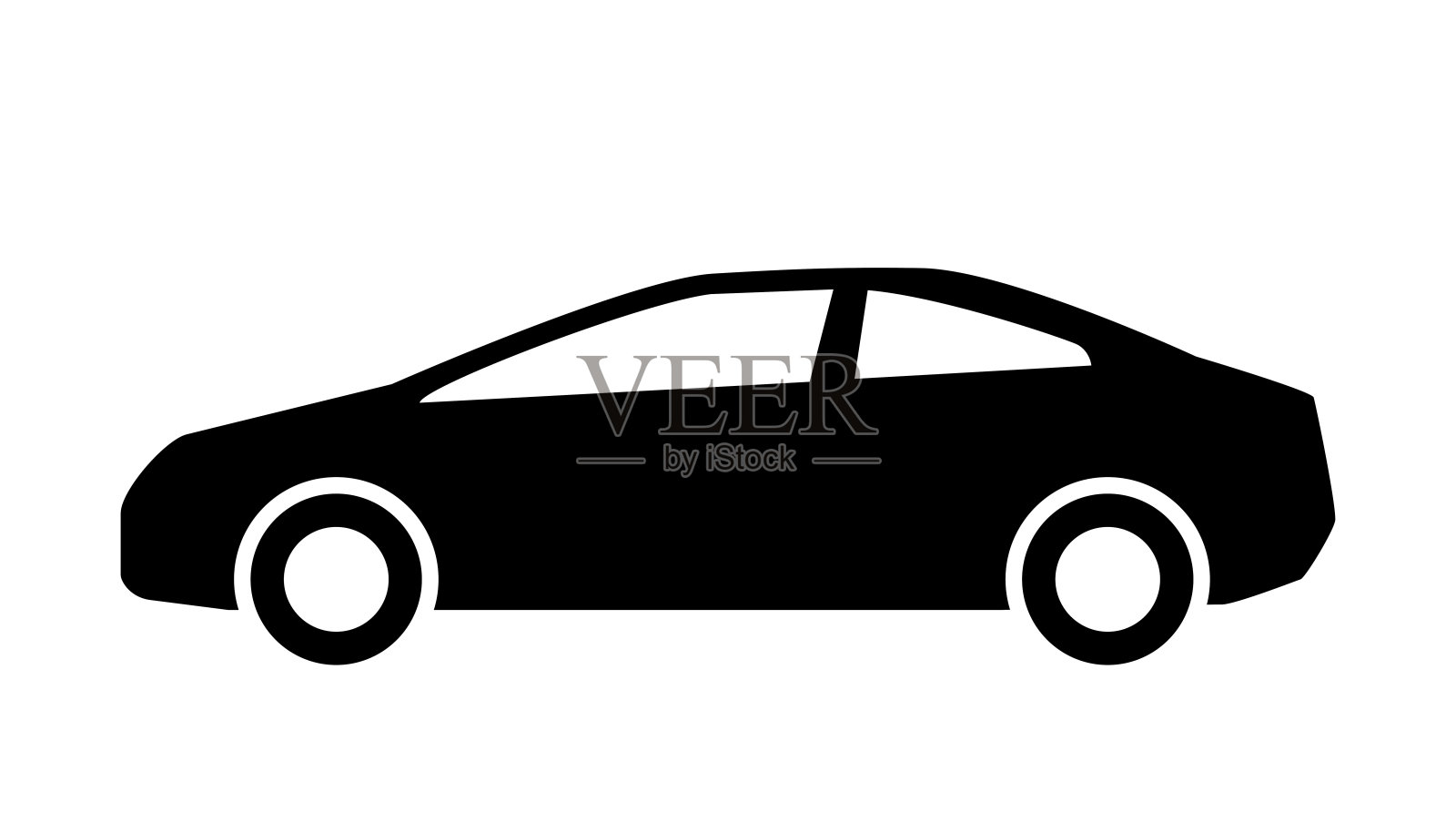 汽车侧视剪影图标插画图片素材