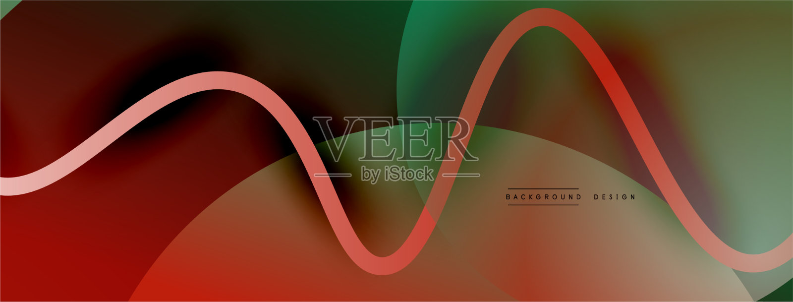 抽象梯度背景与波浪线插画图片素材