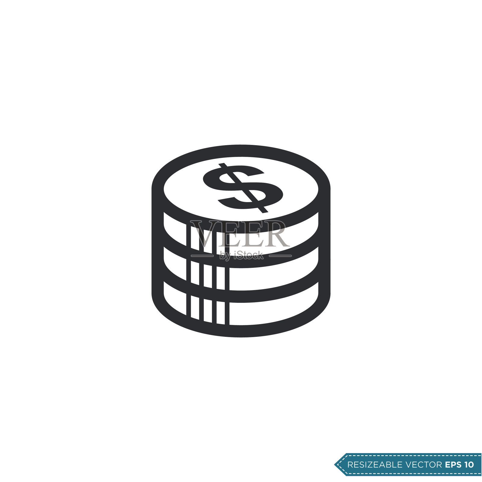 货币硬币图标矢量模板平面设计插画图片素材