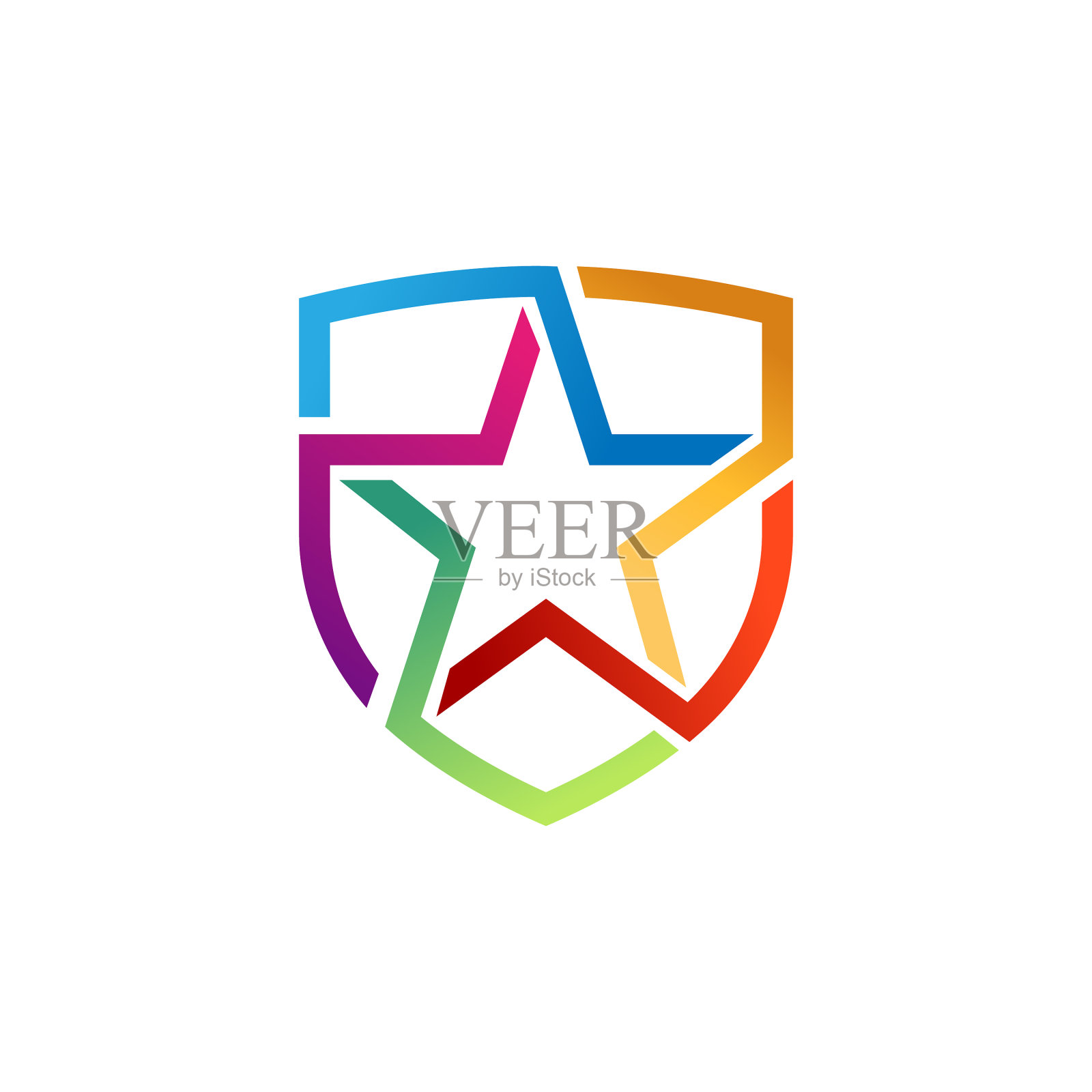 摘要星形标志图标设计模板色彩缤纷图标素材