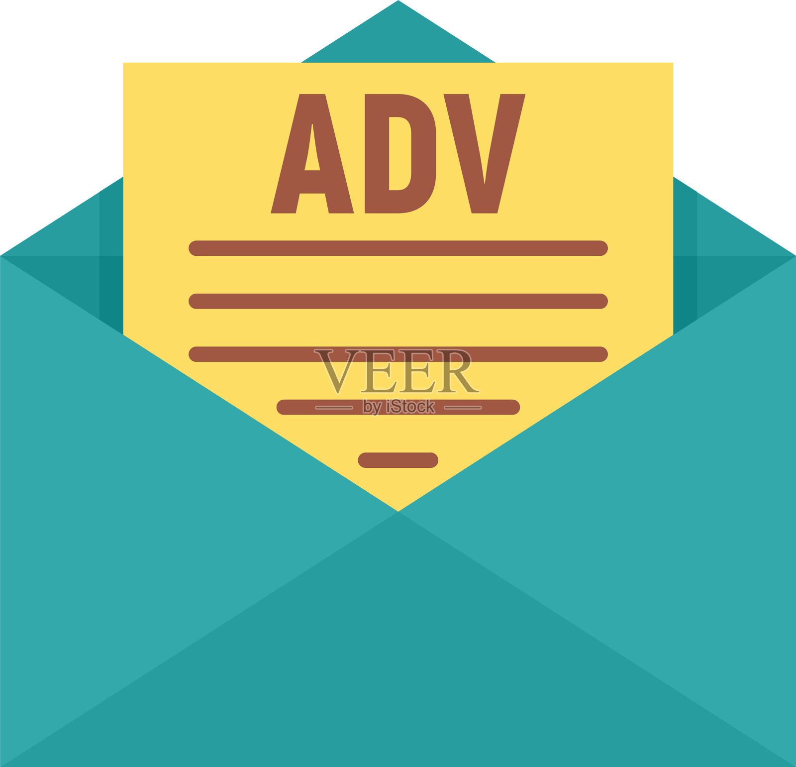 广告邮件图标扁平孤立设计元素图片