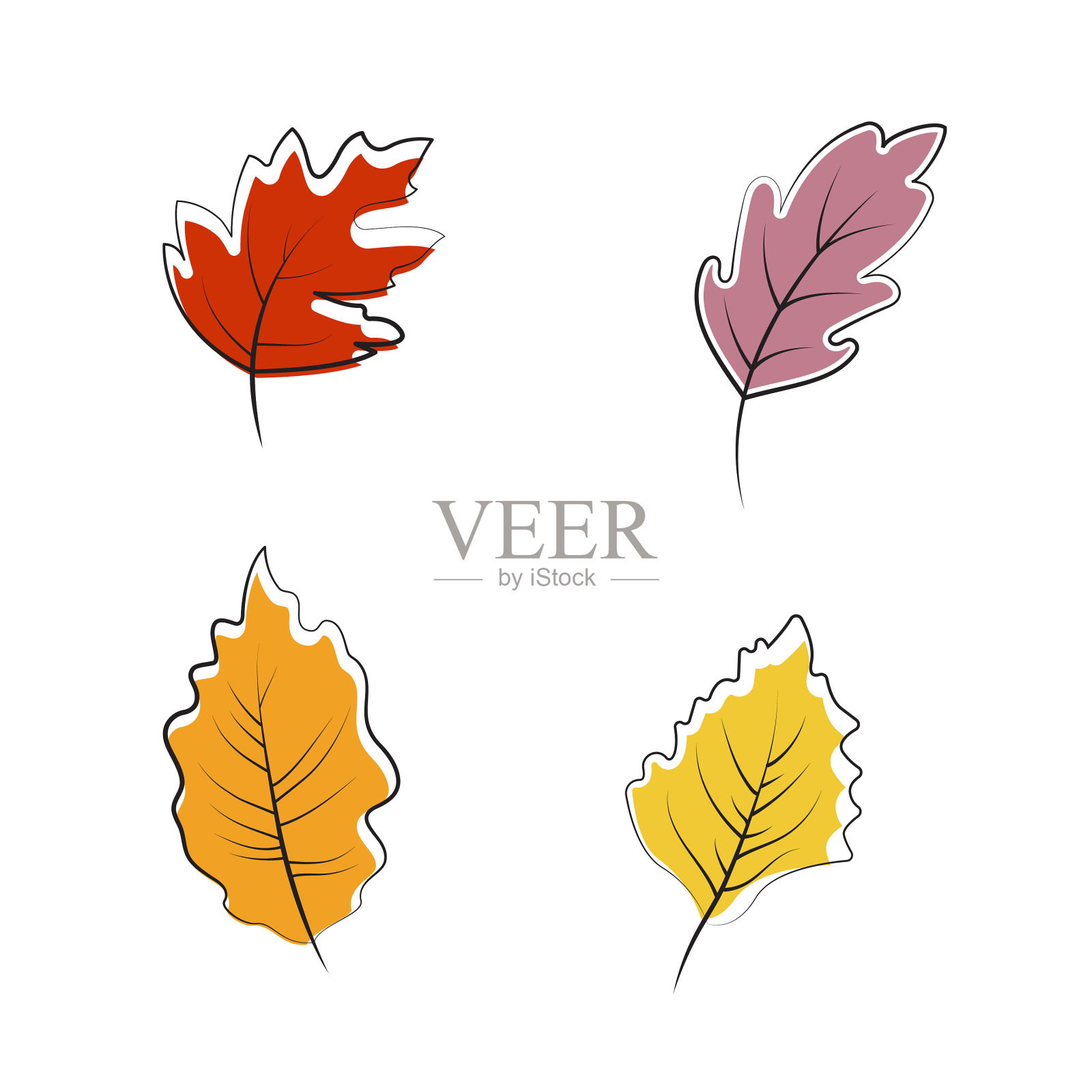 秋季元素图标设计插画图片素材