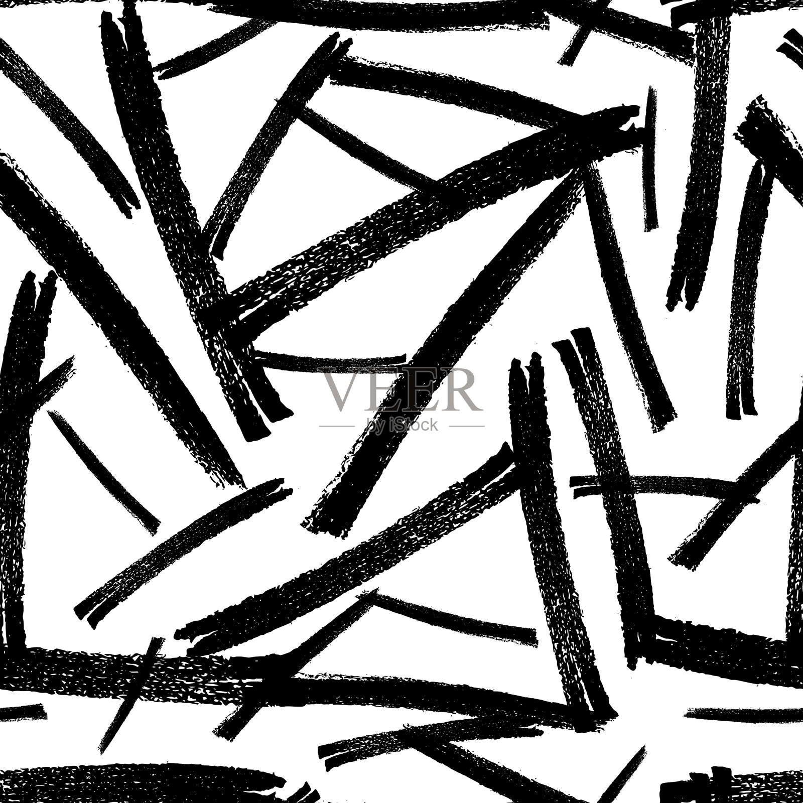 无缝模式与黑色铅笔笔触插画图片素材