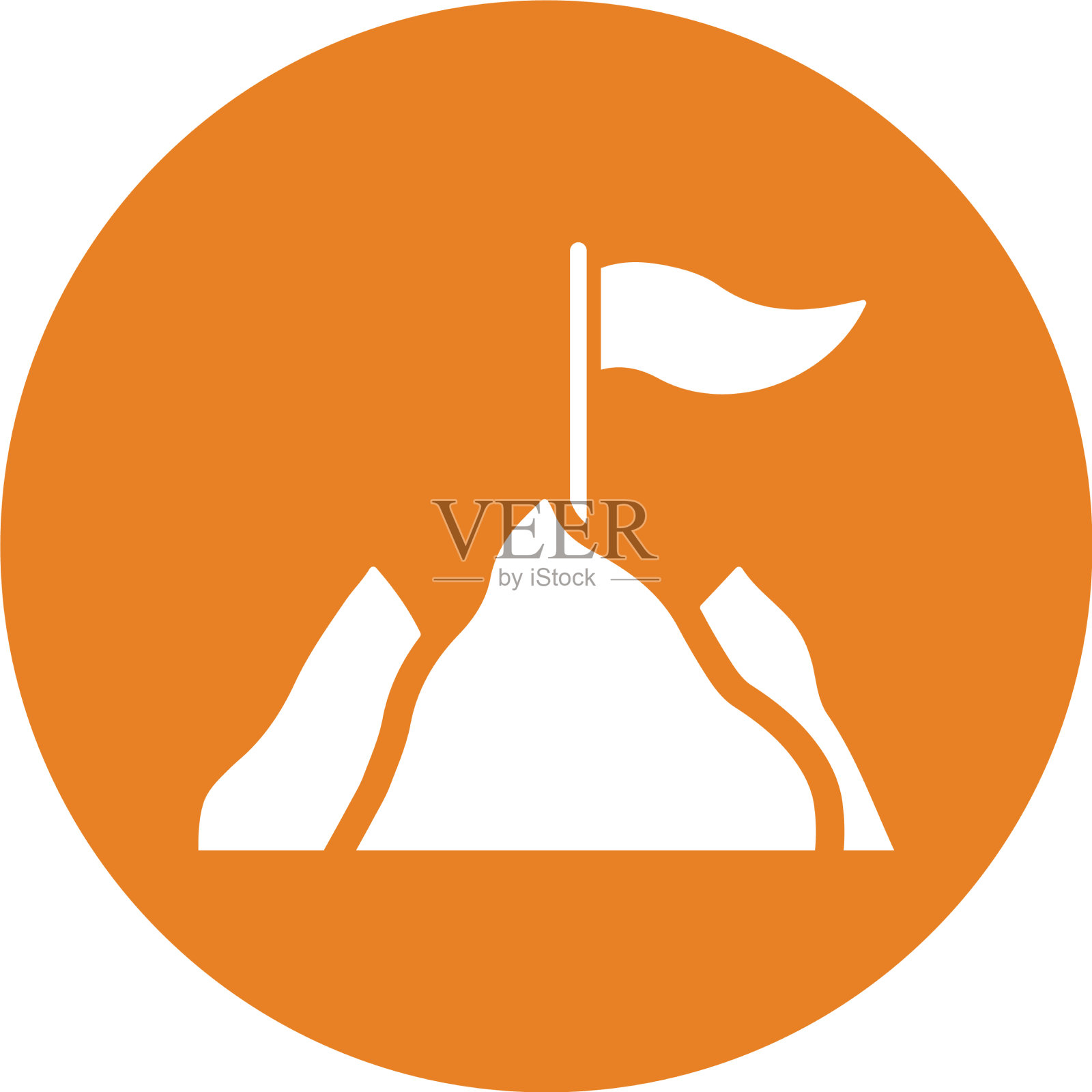 视觉任务旗图标橙色设计图标素材