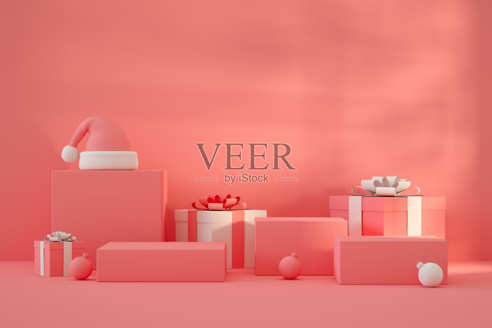 采购产品礼品盒,圣诞节,新年背景与讲台,看台照片摄影图片