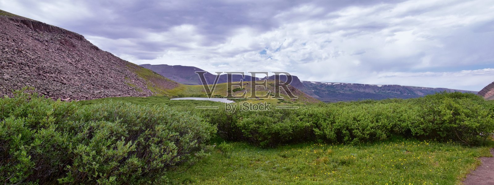 Henry 's Fork徒步旅行的小径,在犹他州的Uintah落基山脉的国王峰在夏天,阿什利国家森林,高尤纳斯荒野。美国。美国照片摄影图片
